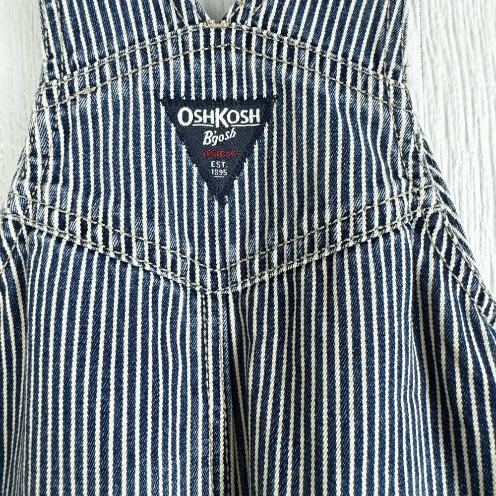 OshKosh B'Gosh Vestbak Overalls Railroad Train Conductor Overalls Size 18M